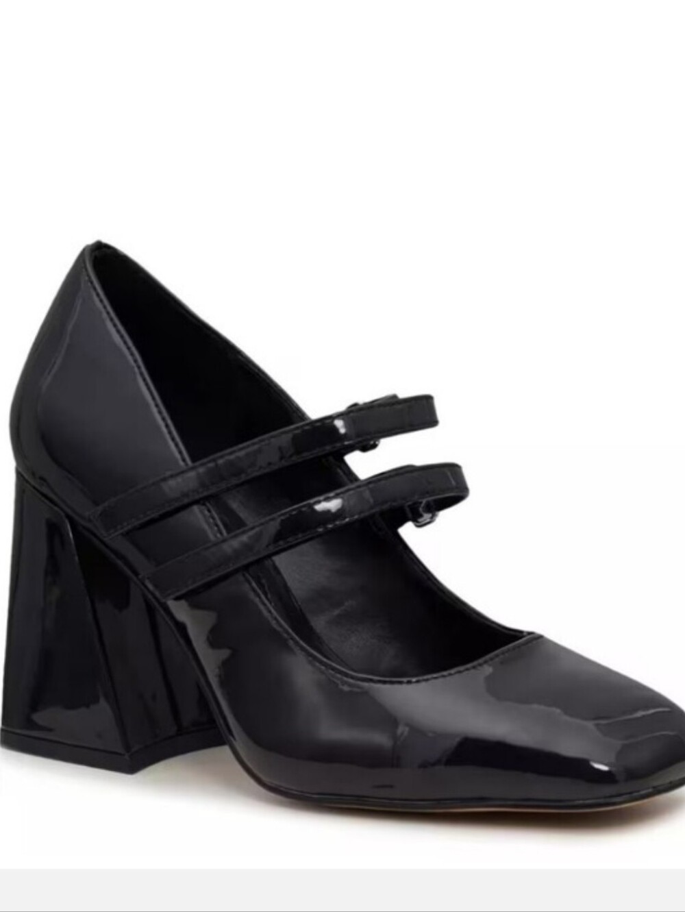 Mix No. 6 Black Patent Mary Jane Block Heel Shoes - size 6W